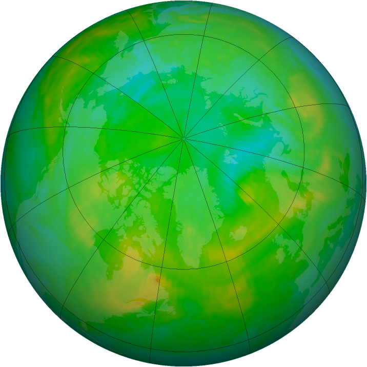 Arctic ozone map for 23 July 1985